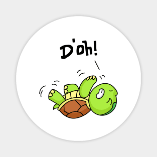 Cute Funny Turtle Lies On Back Fun D'oh Magnet